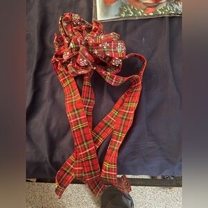 Festive Red Plaid Bow